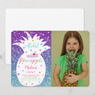 Ananas-Geburtstags-Foto-Einladung zum Bearbeiten Einladung