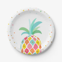 Ananas-Geburtstags-Papier-Teller tropisches Luau