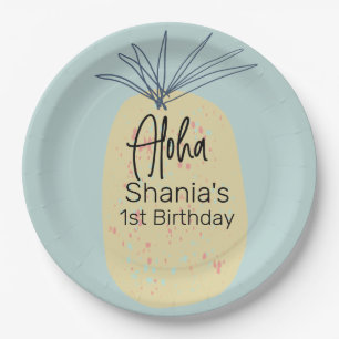 Ananas Geburtstags Tropical Sommer Aloha Party Pappteller