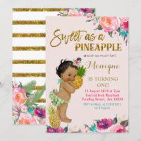 Ananas Geburtstagseinladung Afrikanischer Amerikan