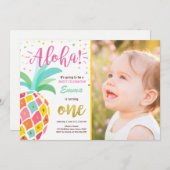 Ananas Geburtstagseinladung Tropical Luau Hawaii Einladung (Vorne/Hinten)