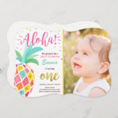 Ananas Geburtstagseinladung Tropical Luau Hawaii Einladung (Vorne/Hinten)