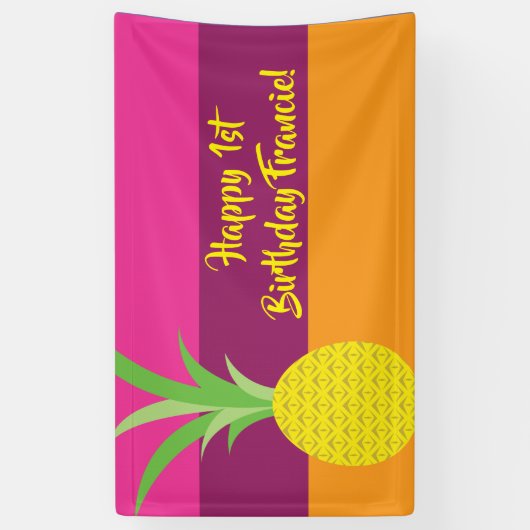 Ananas Geburtstagsparty Banner (Vertikal)