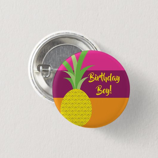 Ananas Geburtstagsparty Button (Vorne & Hinten)