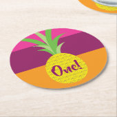 Ananas Geburtstagsparty Runder Pappuntersetzer (Angewinkelt)