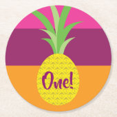 Ananas Geburtstagsparty Runder Pappuntersetzer (Vorderseite)