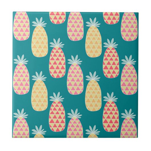 Ananas-Gekritzel-Muster Fliese (Vorderseite)