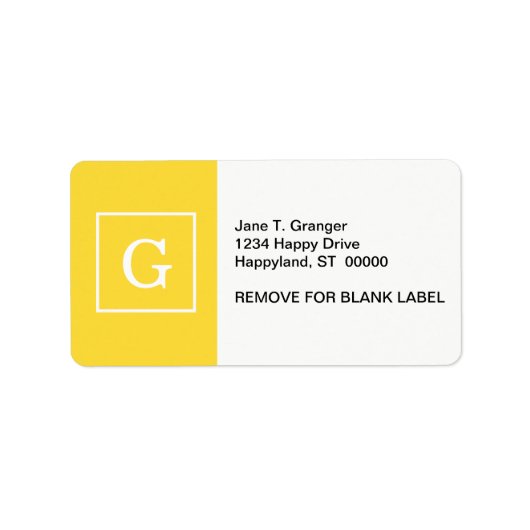 Ananas, gelb, Gerahmt, Anfangsmonogramm Adressaufkleber (Vorne)