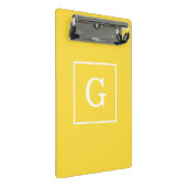 Ananas, gelb, Gerahmt, Anfangsmonogramm Mini Klemmbrett (Schrägansicht)