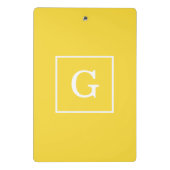 Ananas, gelb, Gerahmt, Anfangsmonogramm Mini Klemmbrett (Rückseite)