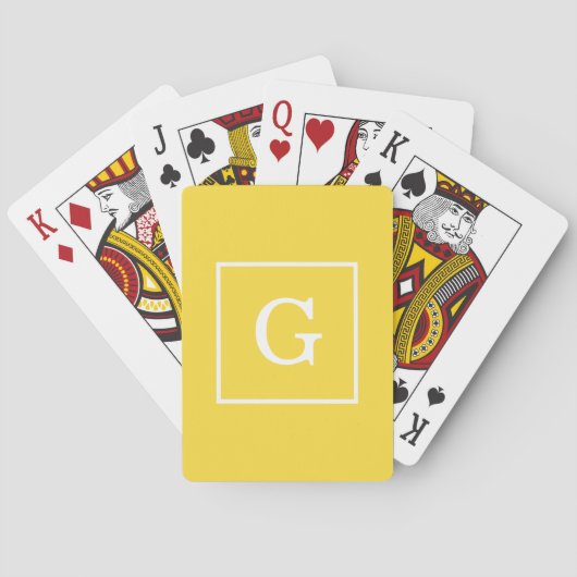 Ananas, gelb, Gerahmt, Anfangsmonogramm Spielkarten (Rückseite)