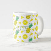 Ananas Gelb Grüne Frucht Muster Modern Jumbo-Tasse (Vorderseite Rechts)