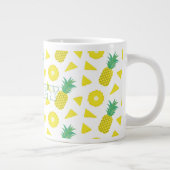 Ananas Gelb Grüne Frucht Muster Modern Jumbo-Tasse (Rechts)