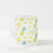Ananas Gelb Grüne Frucht Muster Modern Mattglastasse (Vorderseite Links)