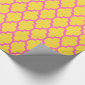Ananas, gelb, heiß rosa, marokkanisch #4 geschenkpapier (Ecke)