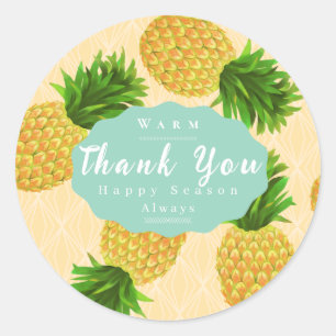 Ananas Gelb Runder Aufkleber