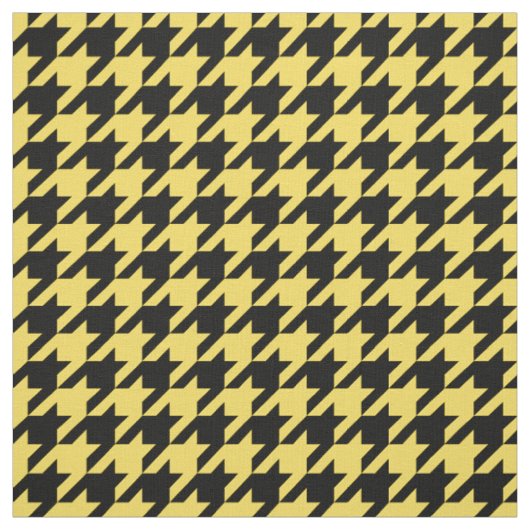 Ananas Gelb, Schwarzes Hahnentrittmuster Muster #2 Stoff (Muster)