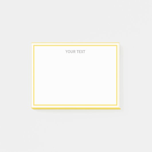 Ananas Gelbe Gerahmte Bezeichnung Monogramm Post-it Klebezettel (Vorderseite)