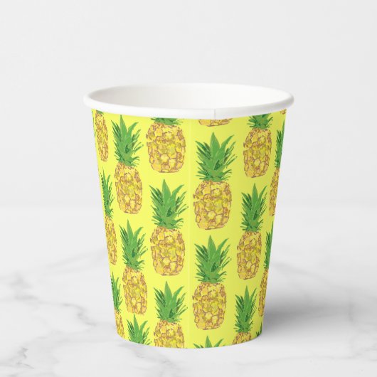 Ananas-Gelbe Papierplatte Pappbecher (Rechts)
