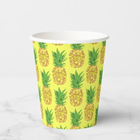 Ananas-Gelbe Papierplatte Pappbecher (Vorderseite)