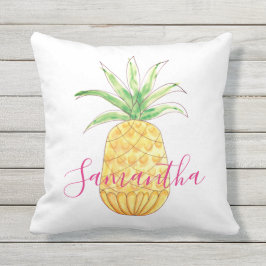 Ananas Gelber Rosa Mädchenname Kissen