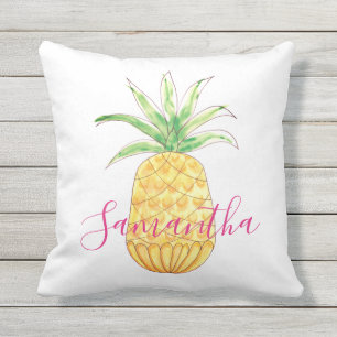 Ananas Gelber Rosa Mädchenname Kissen