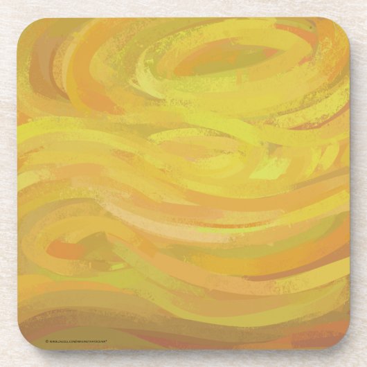 Ananas Gelber Swirl Getränkeuntersetzer (Vorderseite)