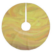 Ananas Gelber Swirl Polyester Weihnachtsbaumdecke (Vorderseite)