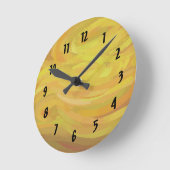 Ananas Gelber Swirl Runde Wanduhr (Winkel)