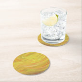 Ananas Gelber Swirl Runder Pappuntersetzer (Vor Ort)