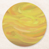 Ananas Gelber Swirl Runder Pappuntersetzer (Vorderseite)