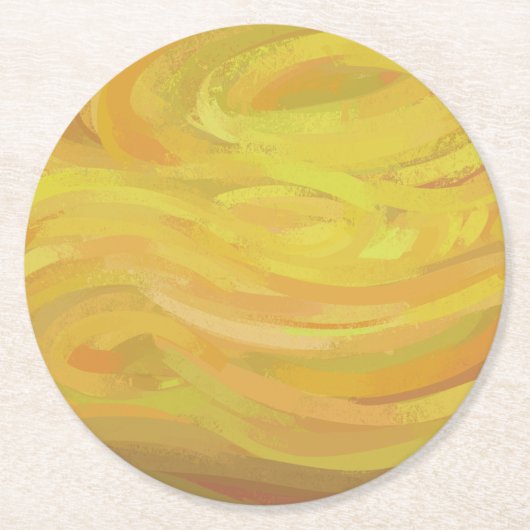 Ananas Gelber Swirl Runder Pappuntersetzer (Vorderseite)