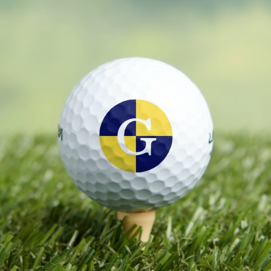 Ananas Gelbes Navy Blue LG Schachbrett Monogramm Golfball (Insitu T-Shirt)