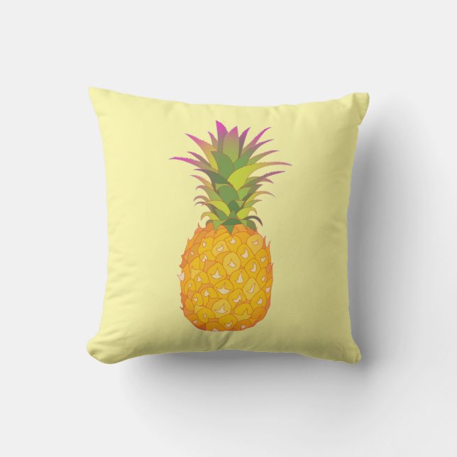 Ananas - gelbes tropisches Kissen (Vorderseite)
