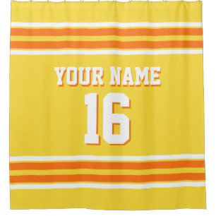 Ananas Gelborange Welpe Stripes Sports Jersey Duschvorhang