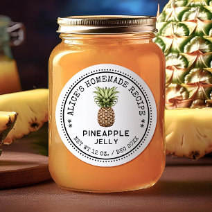 Ananas-Gelee-Etikett für selbstgemachte Rezepte Runder Aufkleber