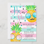 Ananas Gender Reveitation Hawaiian Reveal Einladung (Vorderseite)