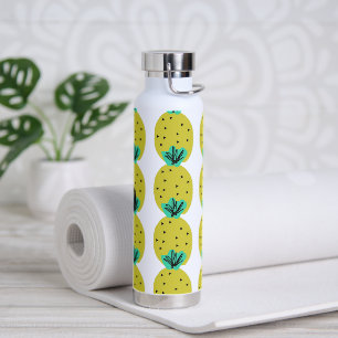 Ananas geometrische Kritzeleien Monogramm Trinkflasche