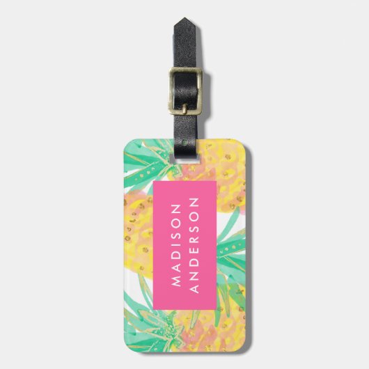 Ananas Gepäckanhänger (Vorderseite vertikal)