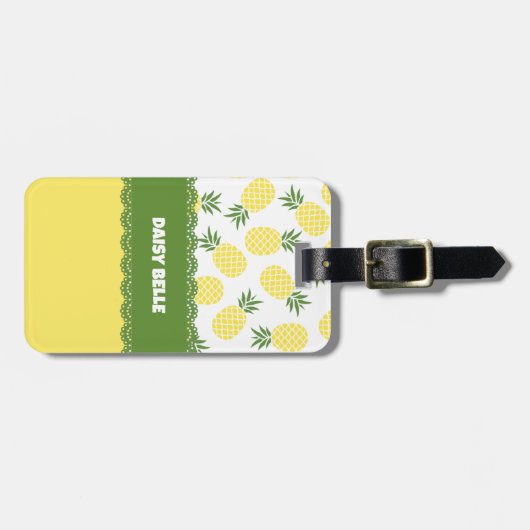 Ananas Gepäckmarke Gepäckanhänger (Vorderseite horizontal)