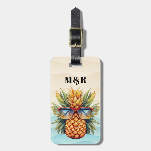 Ananas-Gepäckmarken Gepäckanhänger (Vorderseite vertikal)