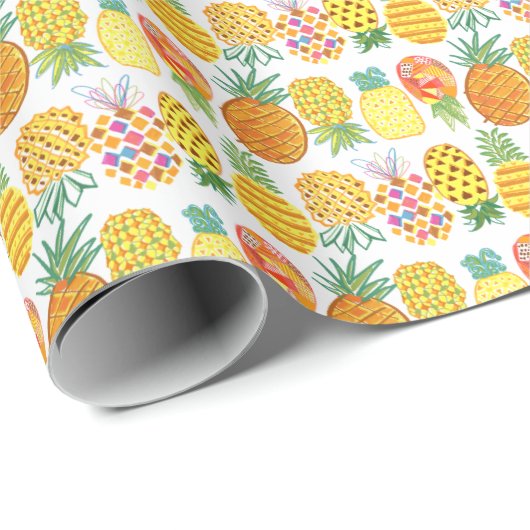 Ananas Geschenkpapier (Rolleneckpunkt)