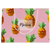 Ananas Geschenktücher Name Große Geschenktüte (Vorderseite)