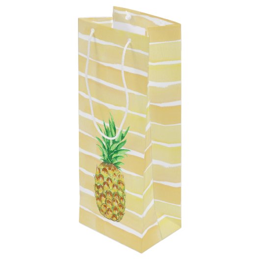 Ananas Geschenktüte Für Weinflaschen (Rückseite Schrägansicht)
