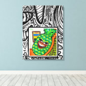 Ananas-Gesicht in der Therapie, Leinwanddruck (Insitu (Holzboden))