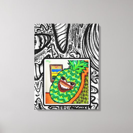 Ananas-Gesicht in der Therapie, Leinwanddruck (Vorderseite)