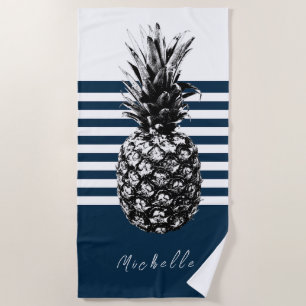 Ananas, gewellt Benutzerdefiniert Strandtuch