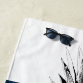 Ananas, gewellt | Monogramm Custom Strandtuch (Beispiel)