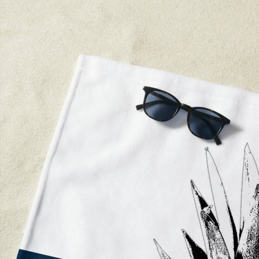 Ananas, gewellt | Monogramm Custom Strandtuch (Beispiel)