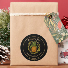 Ananas-Glanz – Artisan-Jam-Etikett Runder Aufkleber